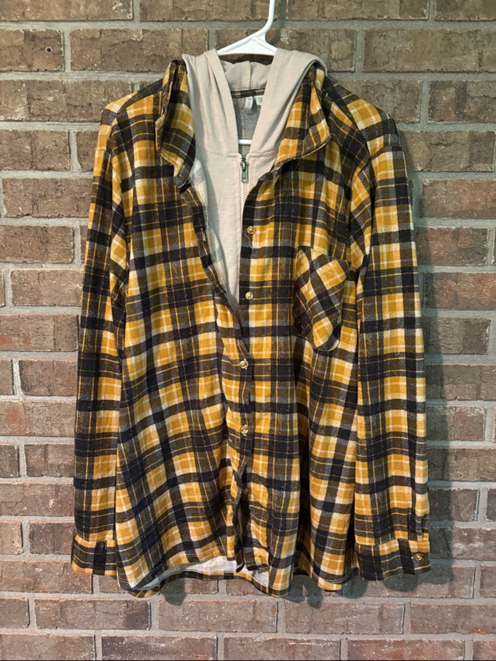 Cato Yellow Black Plaid Button-Down Shirt